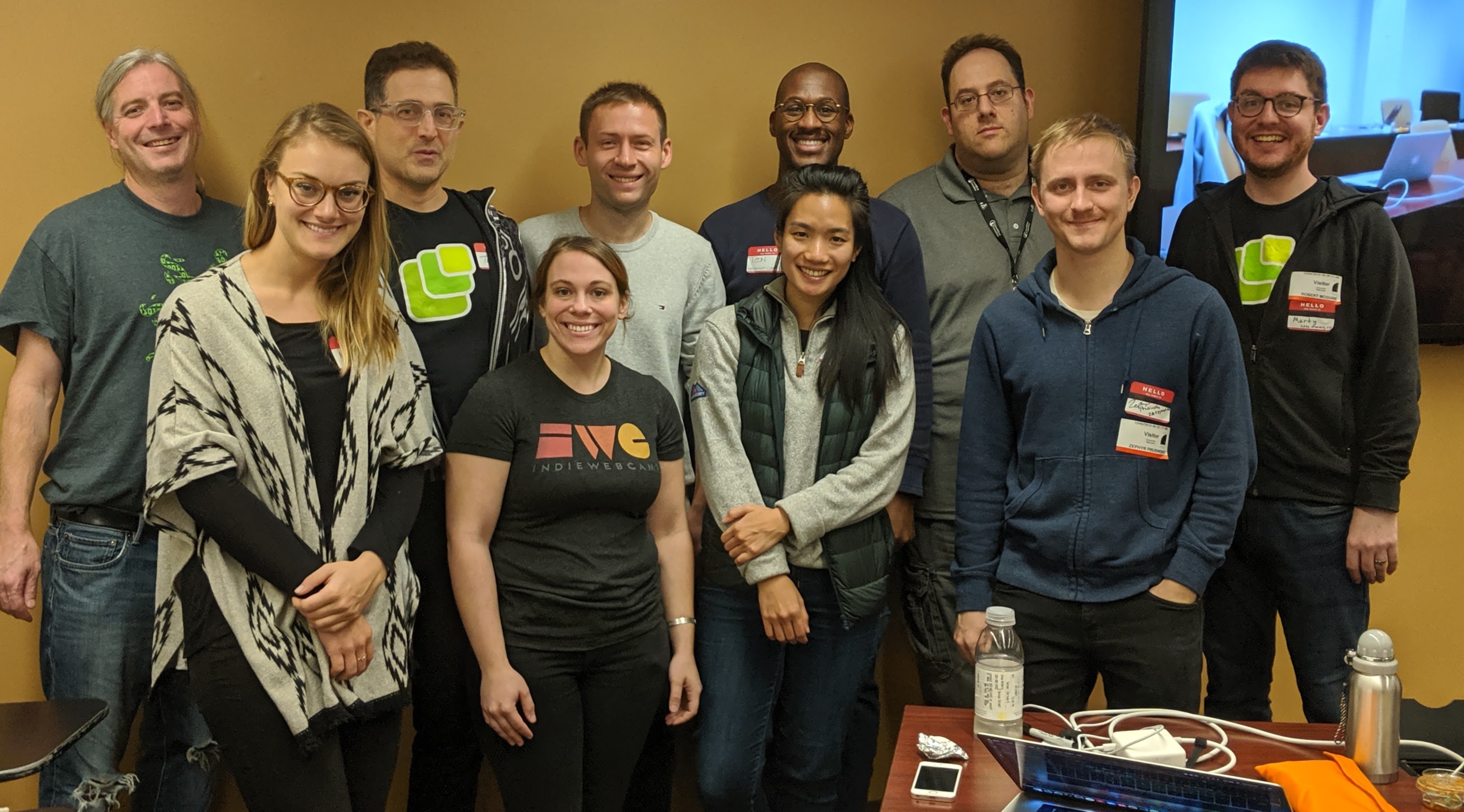 IndieWebCamp New York City day 2 group photo with 10 individuals.