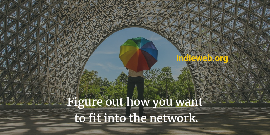 Figure out how you want to fit into the network.