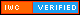 An 80x15 antipixel button in orange and Twitter blue that reads IWC on the left and VERIFIED on the right.